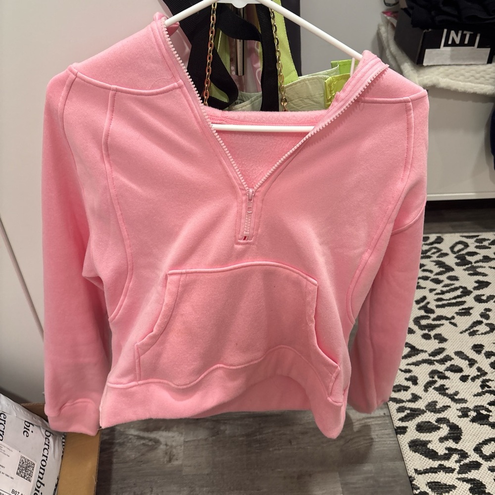 Pink Half-Zip Hoodie